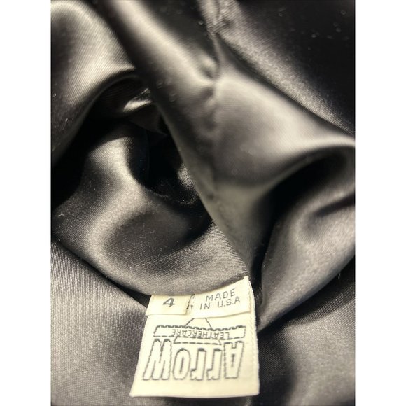 STAVROS New York Womens Black Leather Jacket with Mink Trim Size 4 Mid Length - Picture 8 of 11